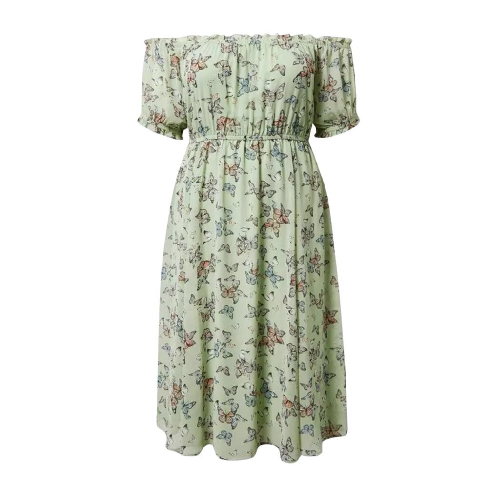 Torrid Green Butterfly Print Midi Dress
